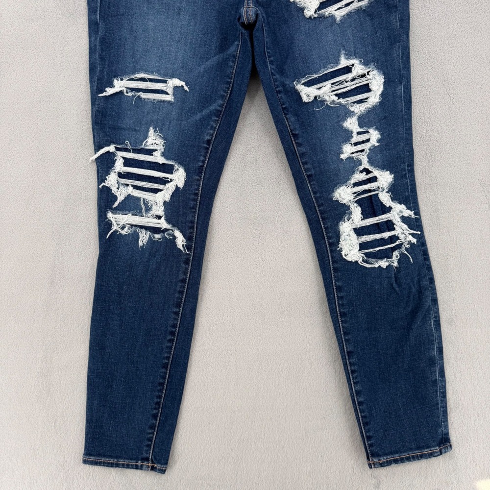 American Eagle Next Level Stretch Distressed Jeggings Skinny Jeans Sz 10 Short - Picture 11 of 16
